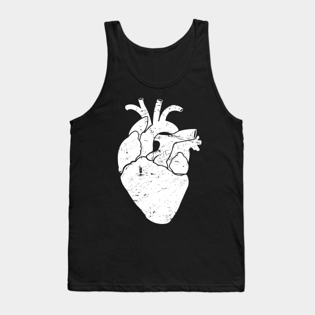 Distressed Anatomical Goth Heart Tank Top by MeatMan